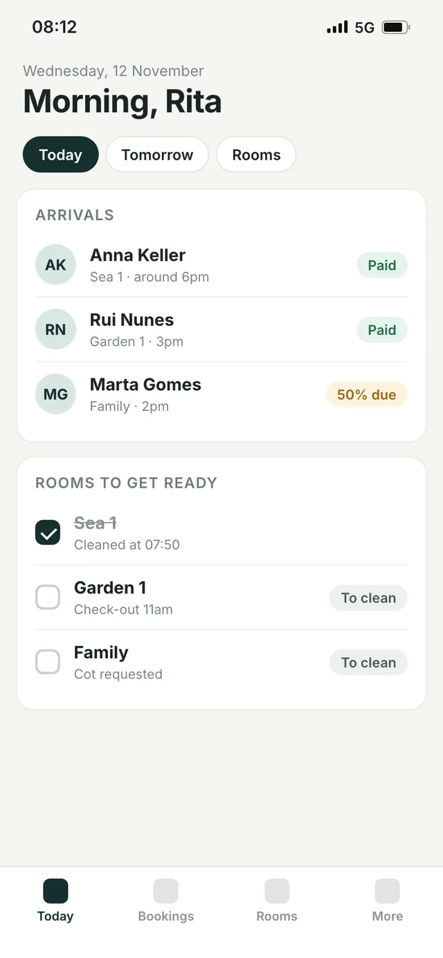 Illustrative example: staff app