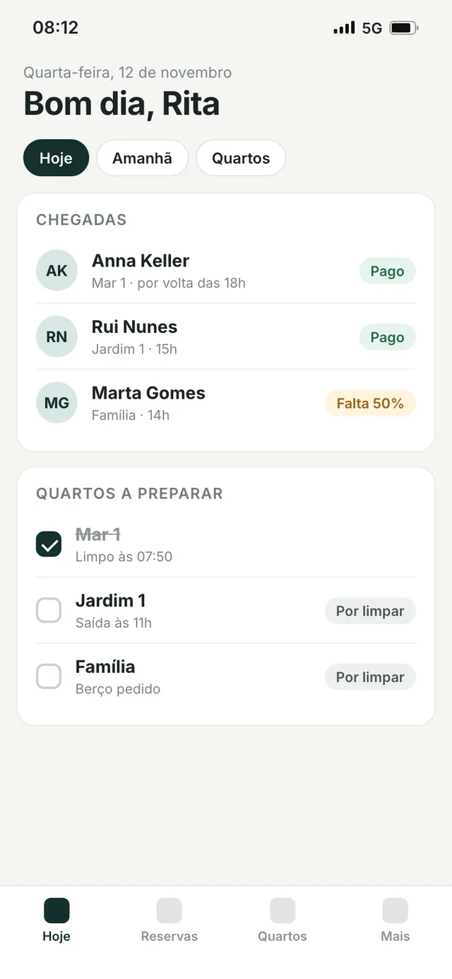 Exemplo ilustrativo: app da equipa