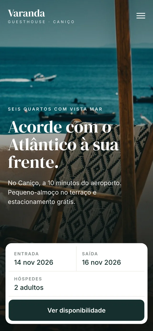 Exemplo ilustrativo: o mesmo site no telemóvel